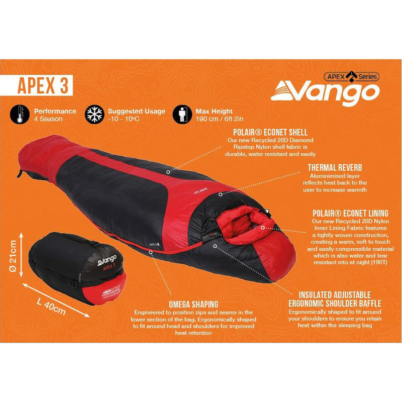 Vango Apex 3 Sleeping Bag - Harissa