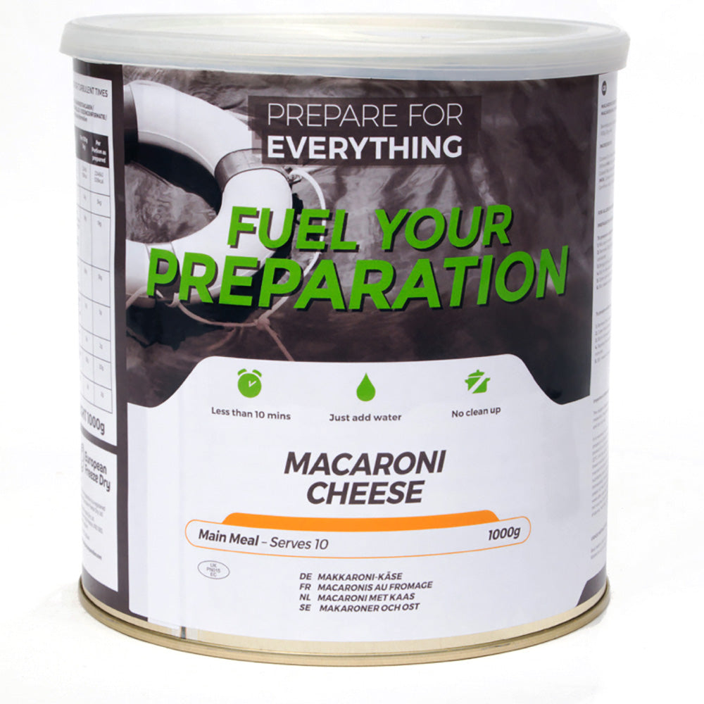 Fuel Your Preparation Freeze Dried Macaroni Cheese 25 Year Tin