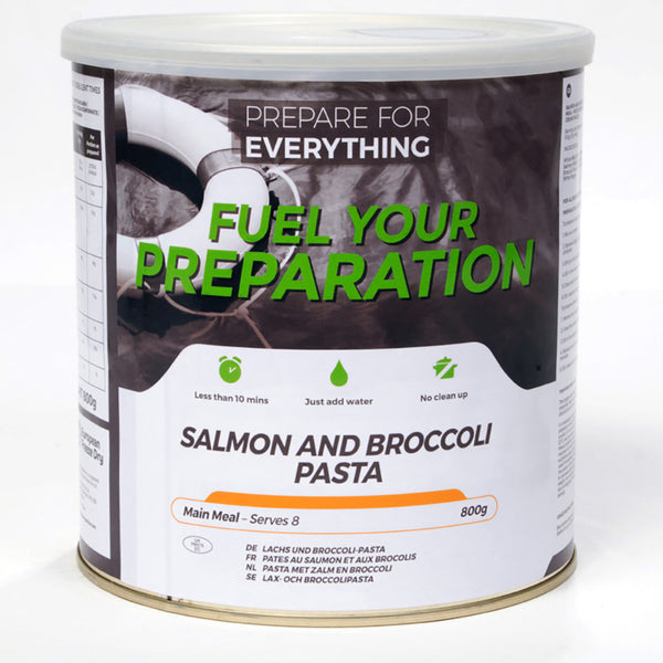 Fuel Your Preparation Freeze Dried Salmon And Broccoli Pasta 25 Year Tin