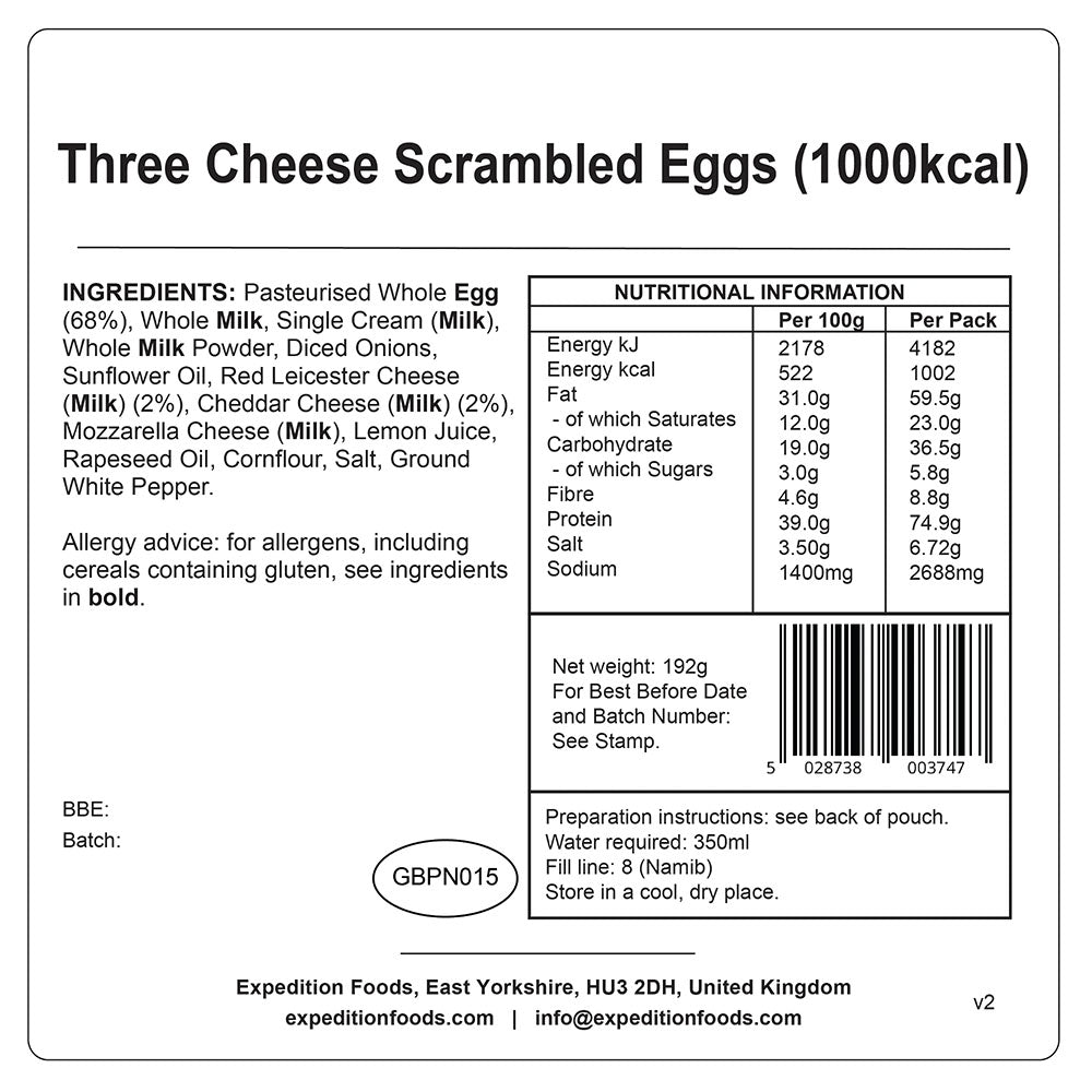 Expedition Foods Three Cheese Scrambled Egg (1000Kcal)