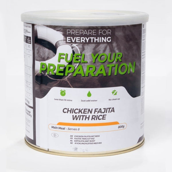 Fuel Your Preparation Freeze Dried Chicken Fajita With Rice 25 Year Tin