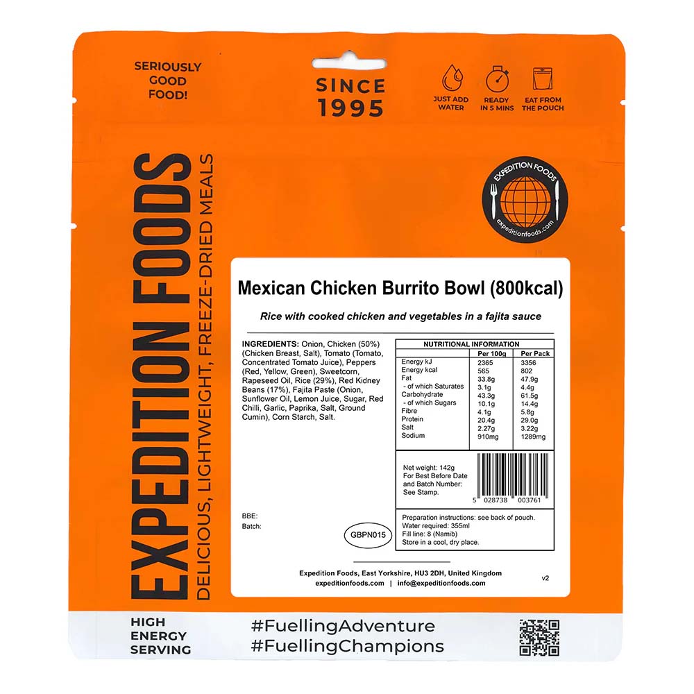 Expedition Foods Mexican Chicken Burrito Bowl (High Energy)