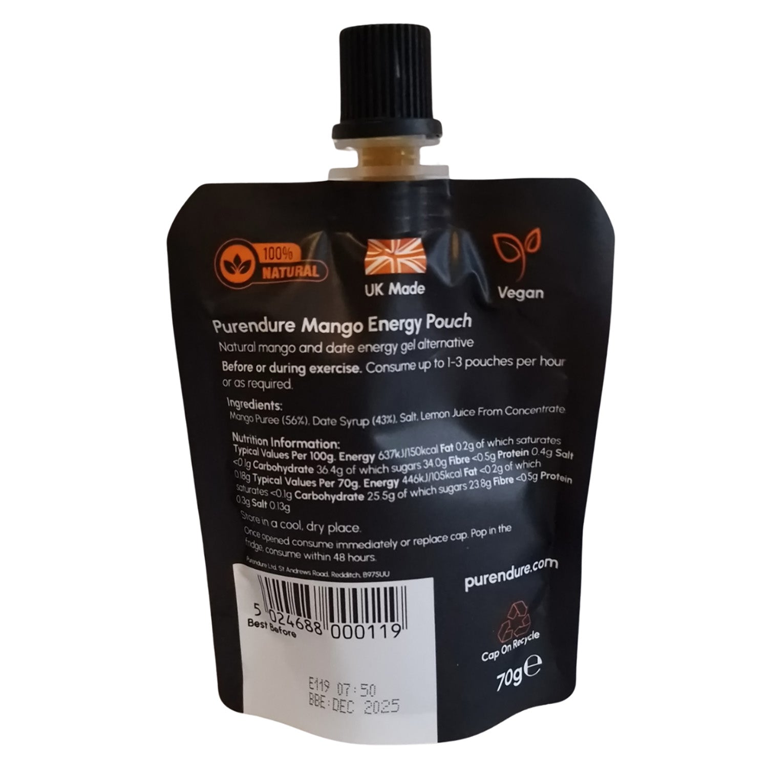 Purendure Mango Natural Energy Gel