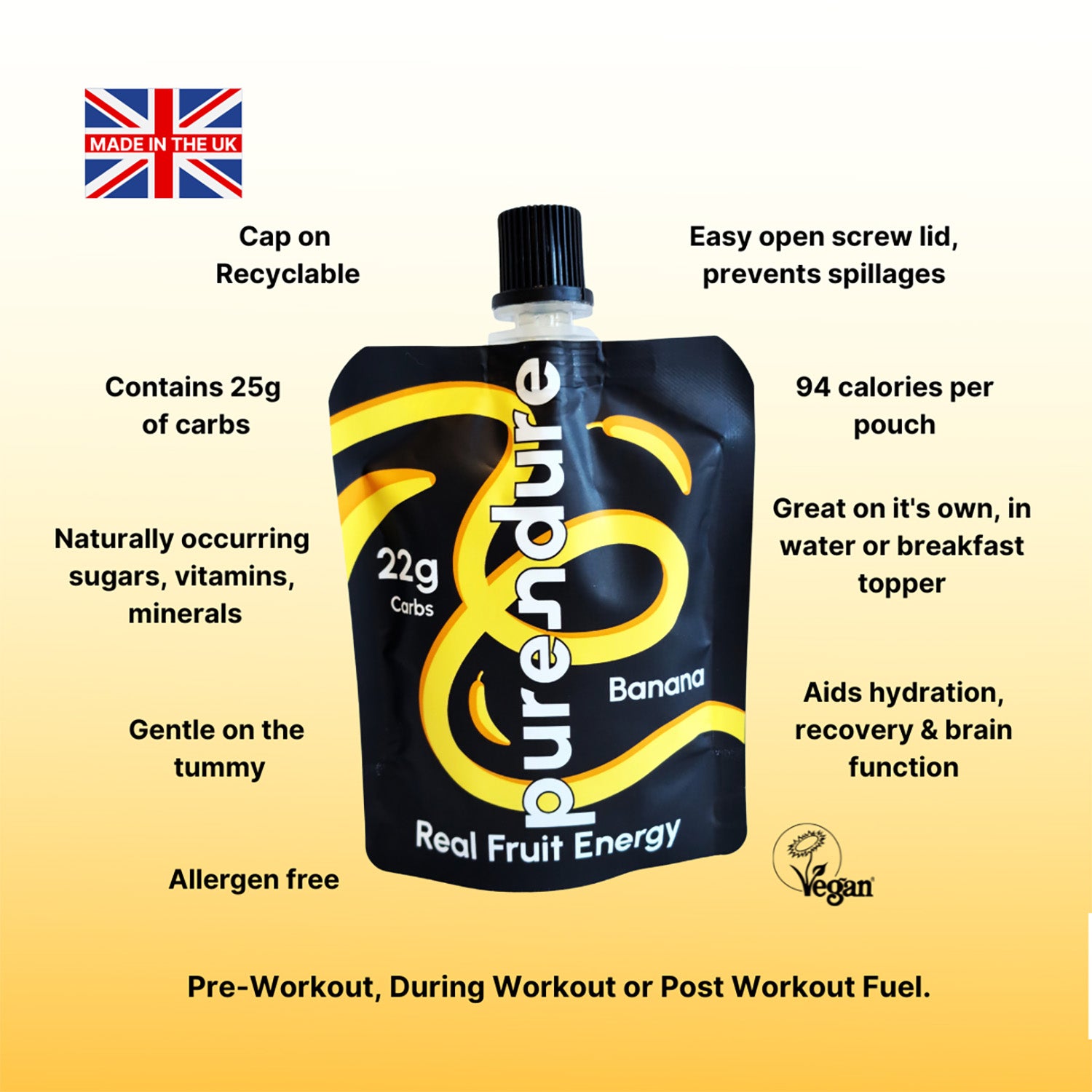 Purendure Banana Natural Energy Gel ** BBE Dec 25 **