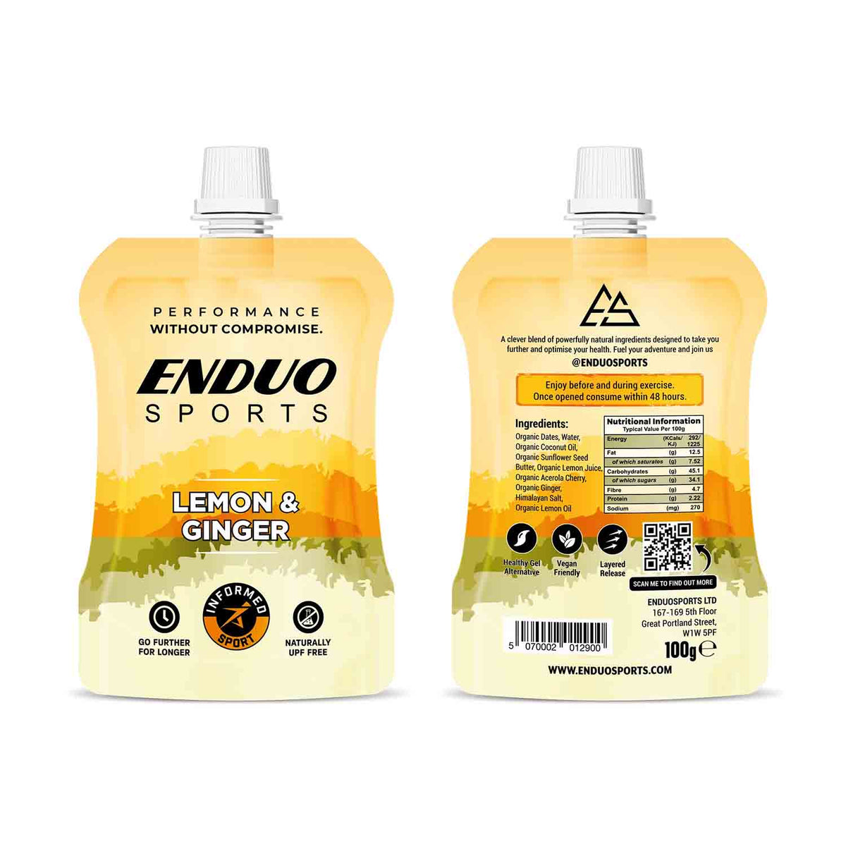 Enduo Sports Lemon & Ginger Energy Pouch