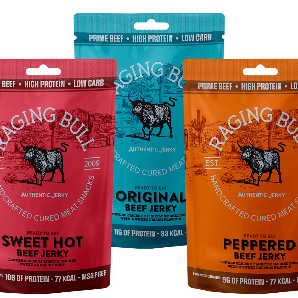 Raging Bull Beef Biltong 4 Pouches | Base Camp Food