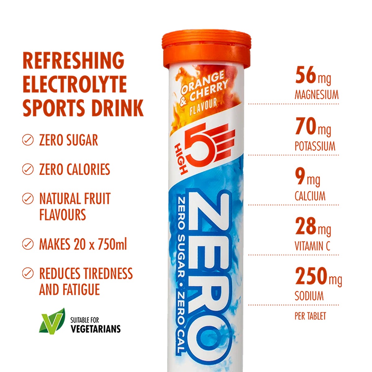 HIGH5 Zero Electrolyte Drink | Orange & Cherry