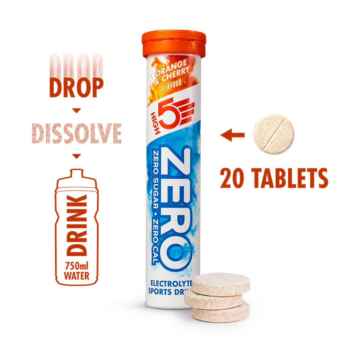 HIGH5 Zero Electrolyte Drink | Orange & Cherry