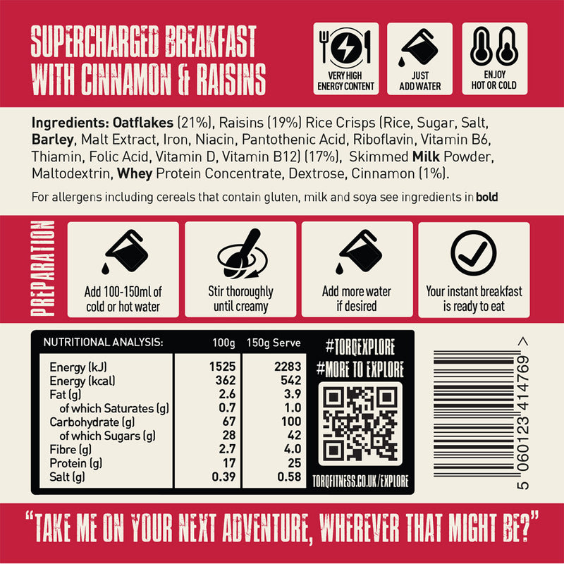 Torq Explore Breakfast - Supercharged Cinnamon & Raisin