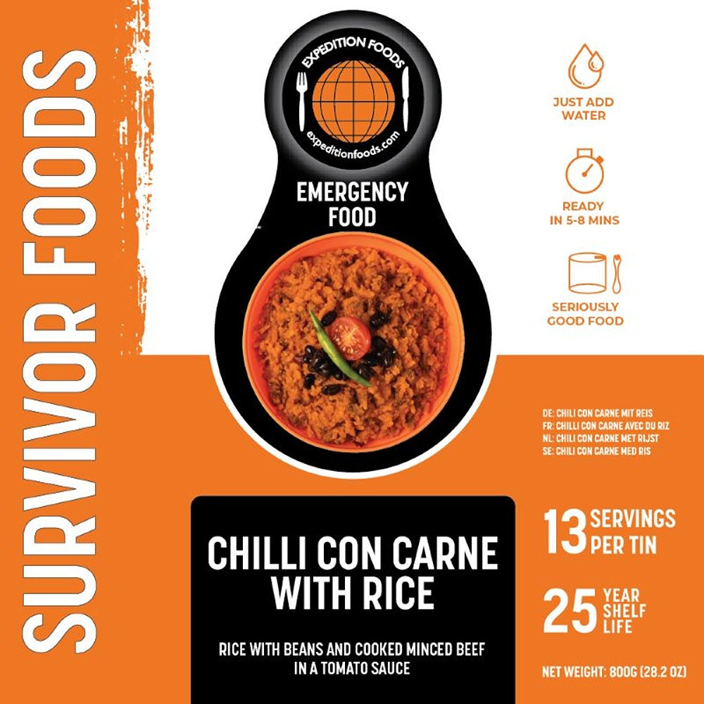 Expedition Foods Chilli Con Carne with Rice (SURVIVOR FOODS RANGE)