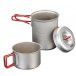 Evernew Titanium Ultralight Cookware Stacking Solo Pot Set (0.4L & 0.75L)