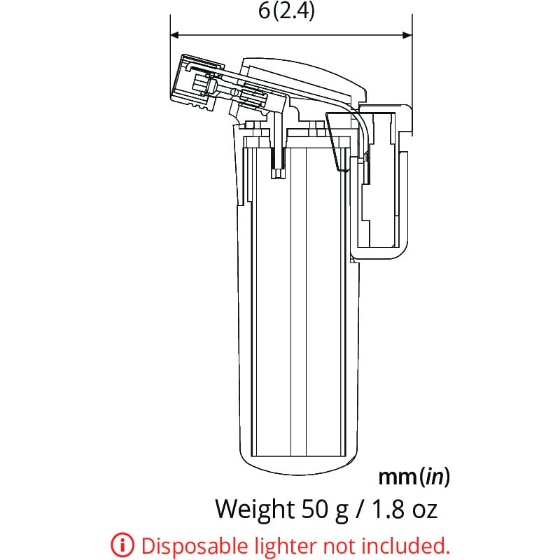 SOTO Pocket Torch Dimensions