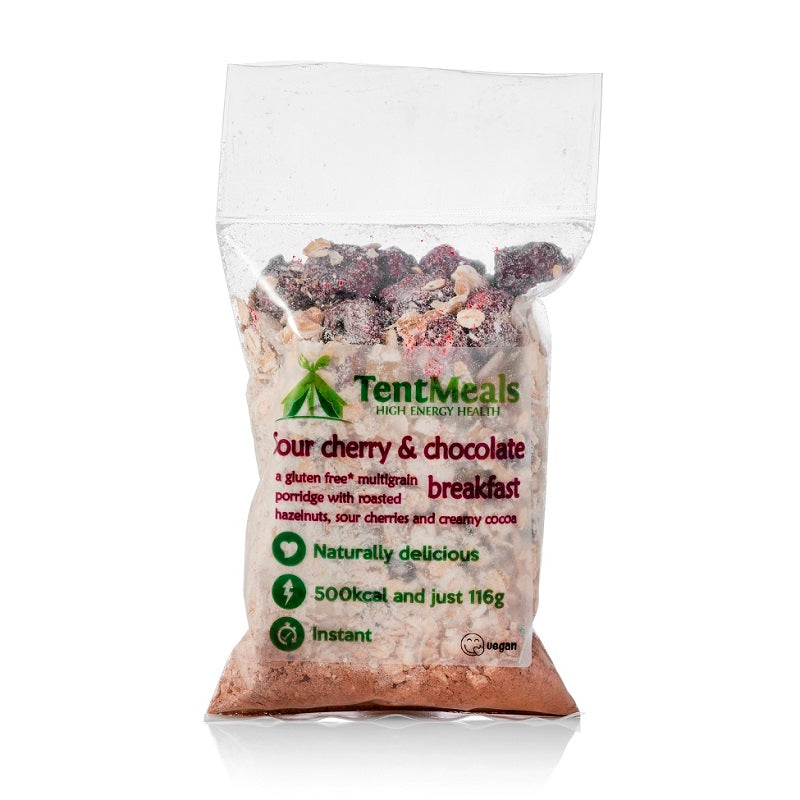 TentMeals Sour Cherry and Chocolate breakfast - 500kcal