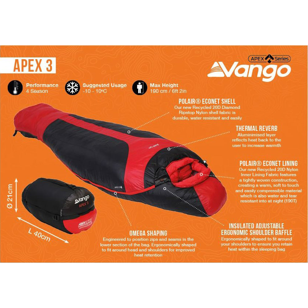 Vango Apex 3 Sleeping Bag Harissa Basecamp Food