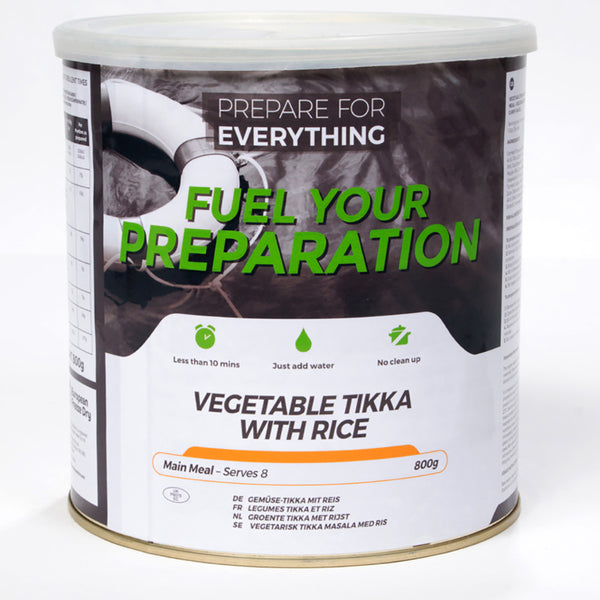 Fuel Your Preparation Freeze Dried Vegetable Tikka With Rice 25 Year Tin