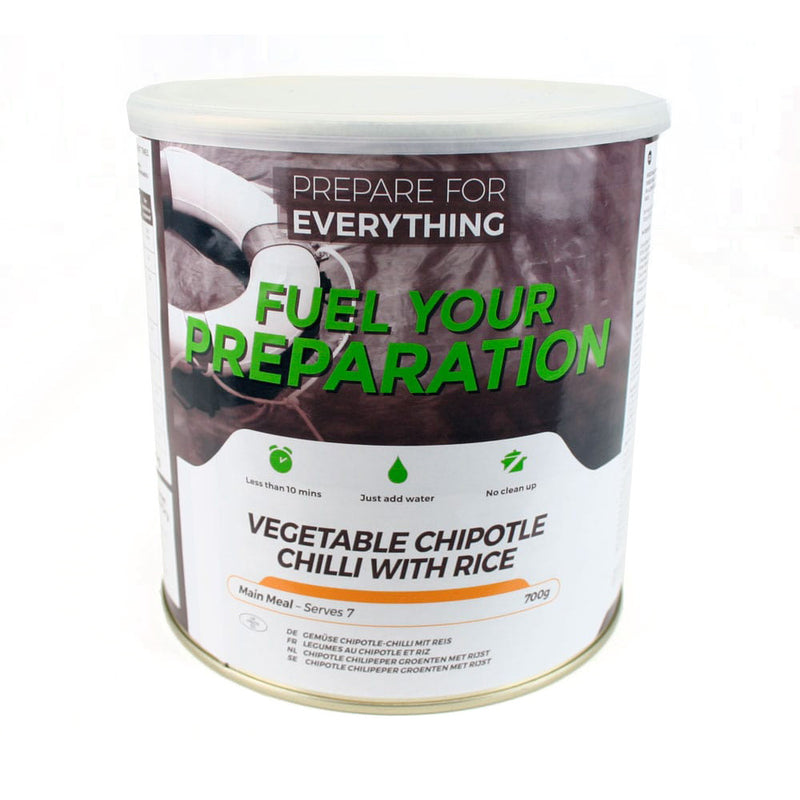 Fuel Your Preparation Freeze Dried Vegetable Chipotle Chili Rice 25 Year Tin