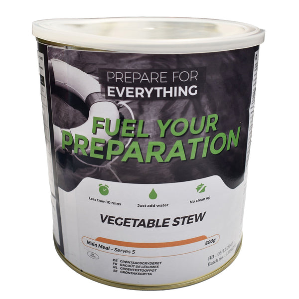 Fuel Your Preparation Freeze Dried Vegetable Stew 25 Year Tin