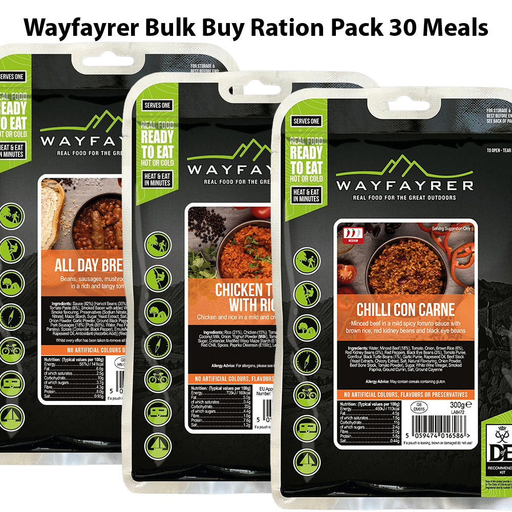 Wayfayrer Ready to Eat Bulk Buy Ration Pack 30 Meals