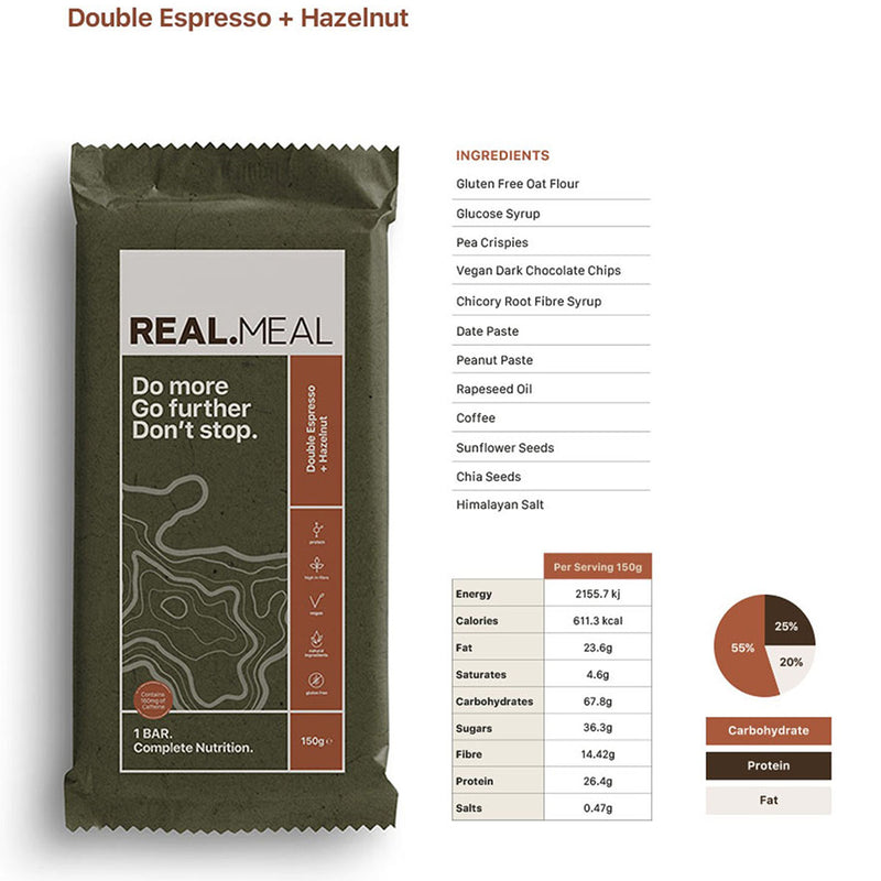 Real Meal Double Espresso & Hazelnut Bar