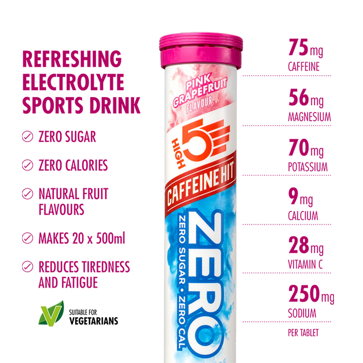 HIGH5 Zero Caffeine Hit | Pink Grapefruit
