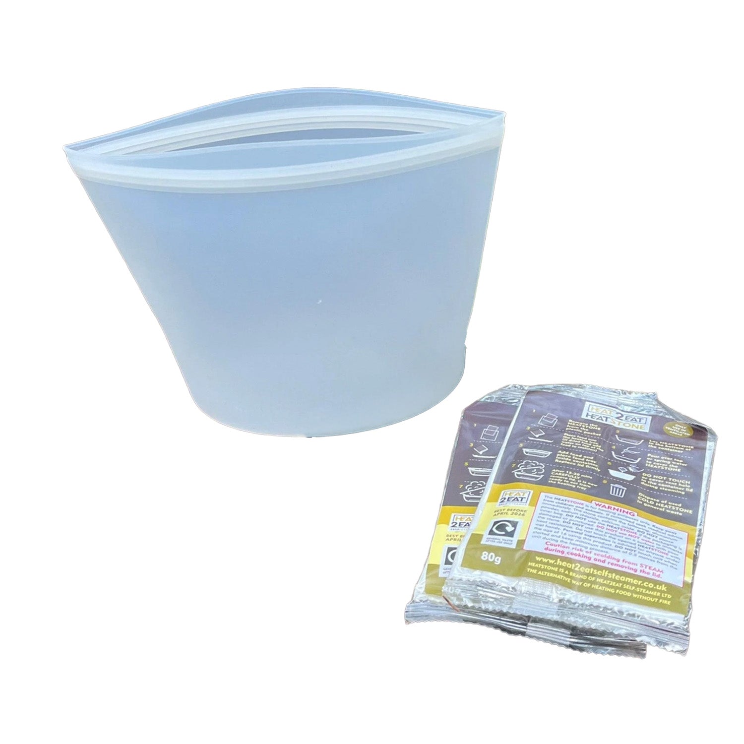 Heat2Eat Silicone Collapsible Pouch Self-Steamers | Inc. 2 HeatStones