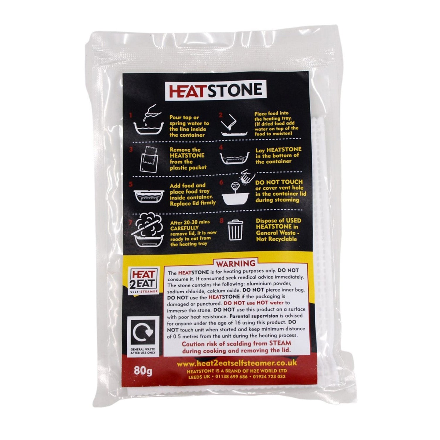 Heat2Eat Replacement HeatStones for Small Plastic SS & Pouch SS | 3 x 80g