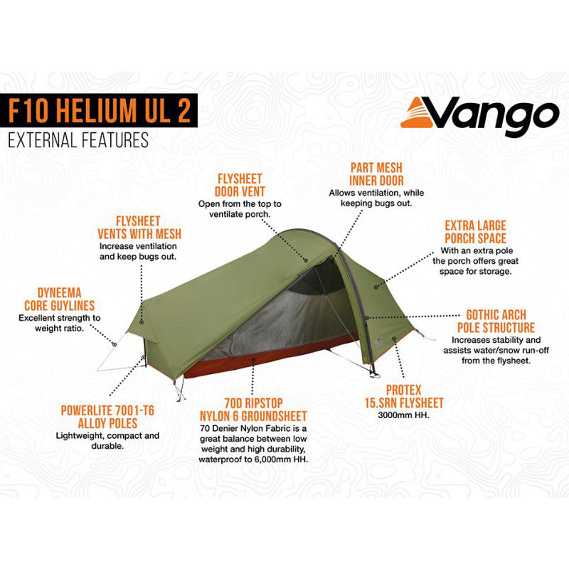 Vango F10 Helium UL 2 Alpine Green Tent