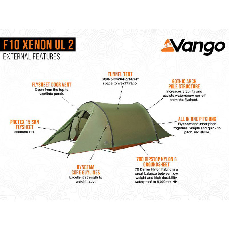 Vango F10 Xenon UL 2 Tent - Alpine Green