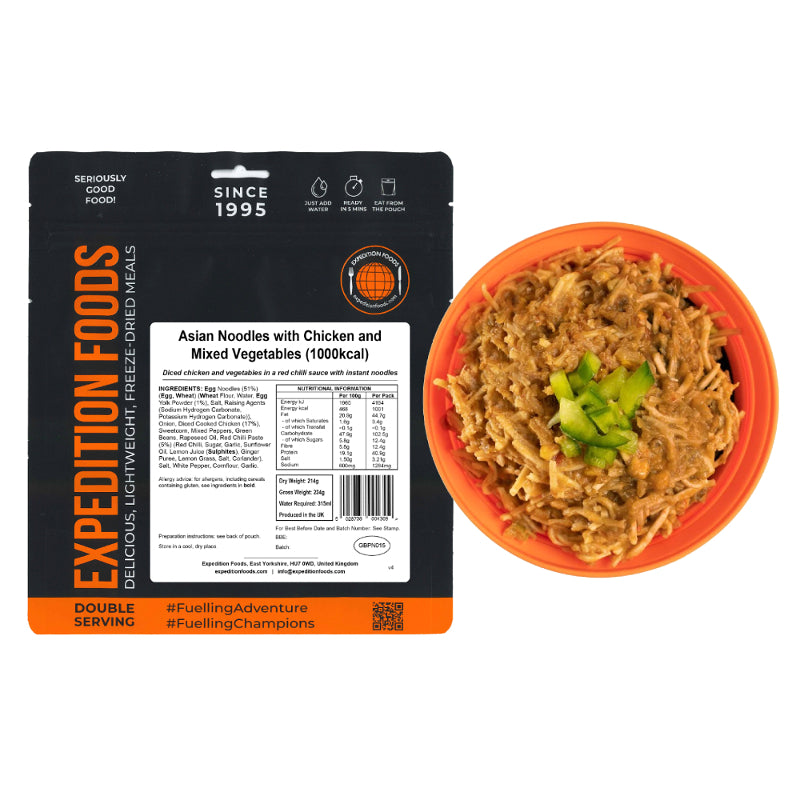 Expedition Foods Asian Noodles with Chicken and Mixed Vegetables (1000Kcal)