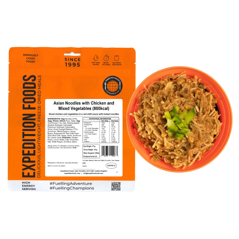 Expedition Foods Asian Noodles with Chicken and Mixed Vegetables (High Energy)