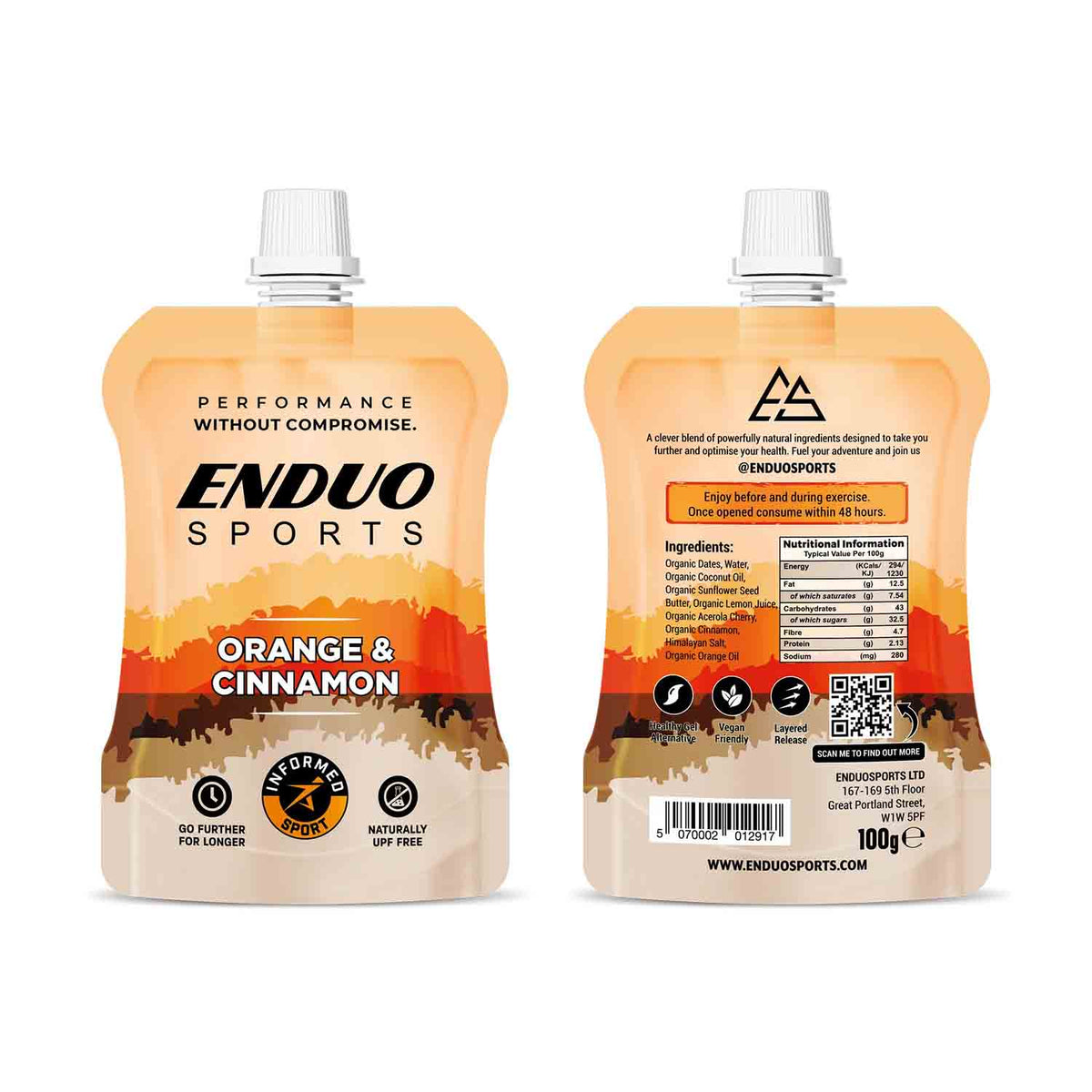 Enduo Sports Orange & Cinnamon Energy Pouch