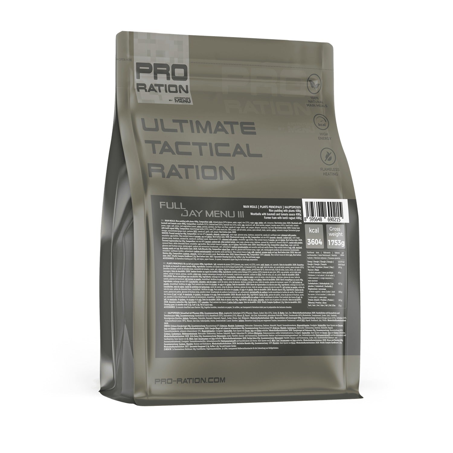 Pro Ration Ultimate Tactical Ration Full-Day Menu III