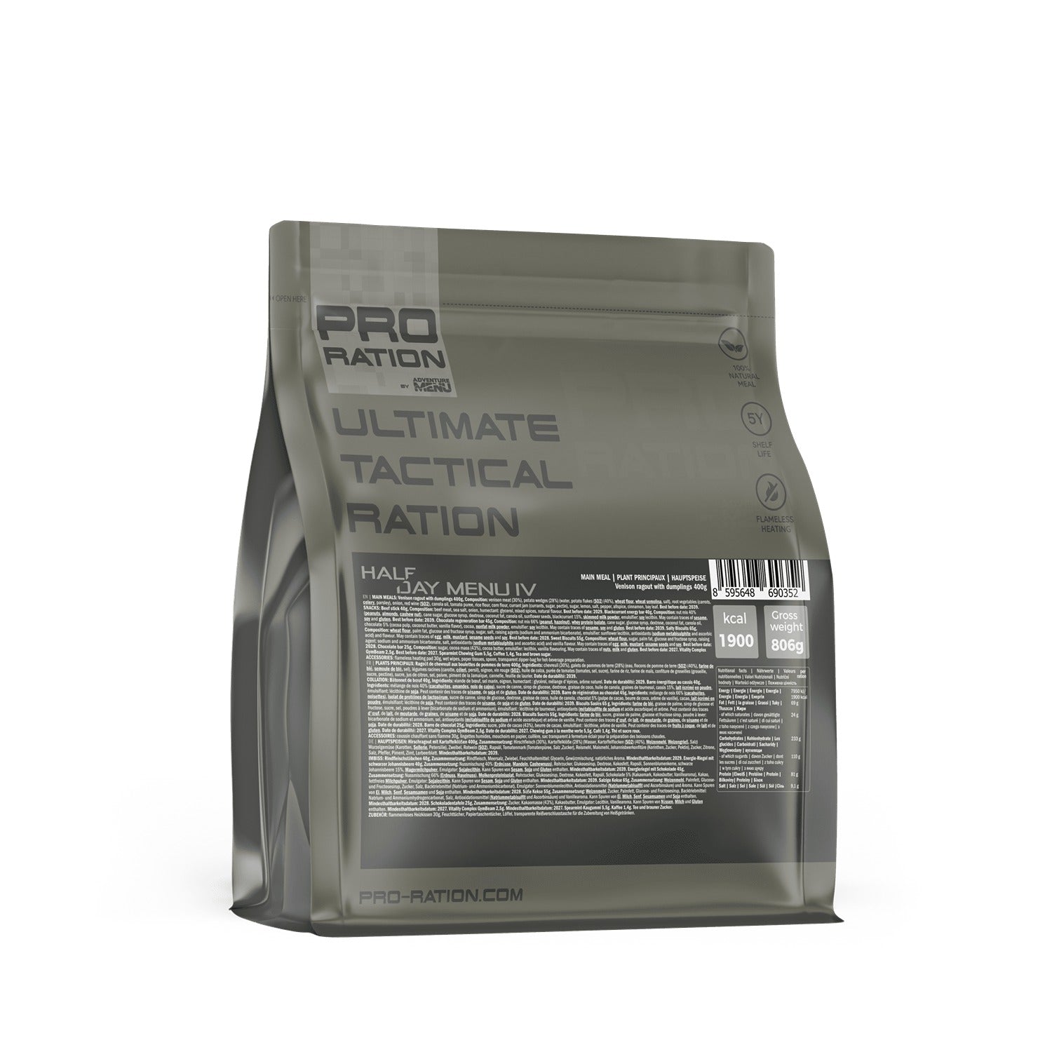 Pro Ration Ultimate Tactical Ration Half-Day Menu IV