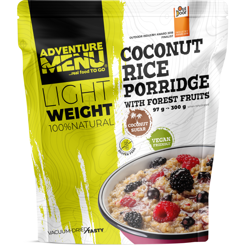 Adventure Menu LIGHTWEIGHT - Coconut rice porridge with forest fruits