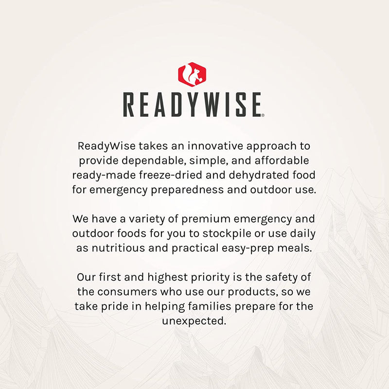 ReadyWise Emergency Food Supply - 120 Serving Entrée Vegetarian Meals