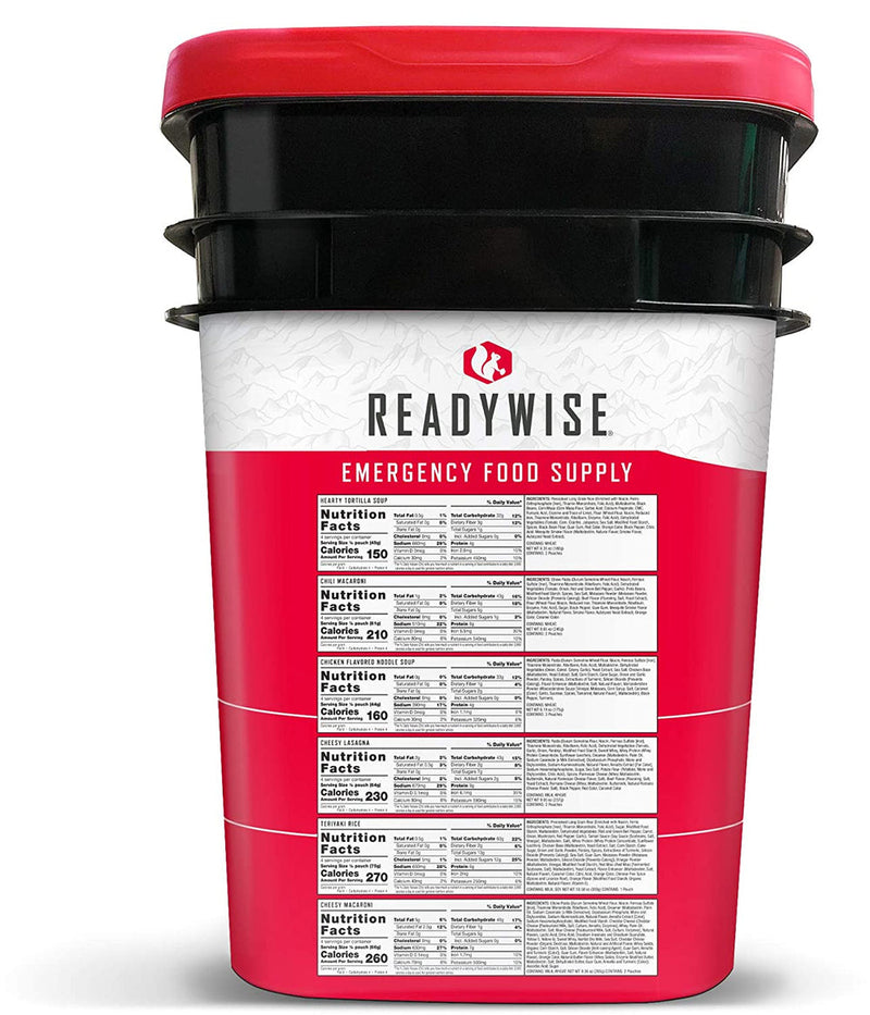 ReadyWise Emergency Food Supply - 120 Serving Entrée Vegetarian Meals