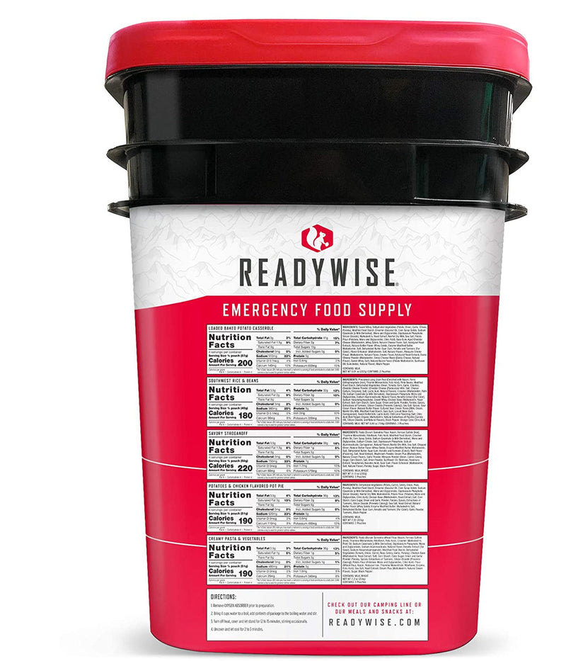 ReadyWise Emergency Food Supply - 120 Serving Entrée Vegetarian Meals