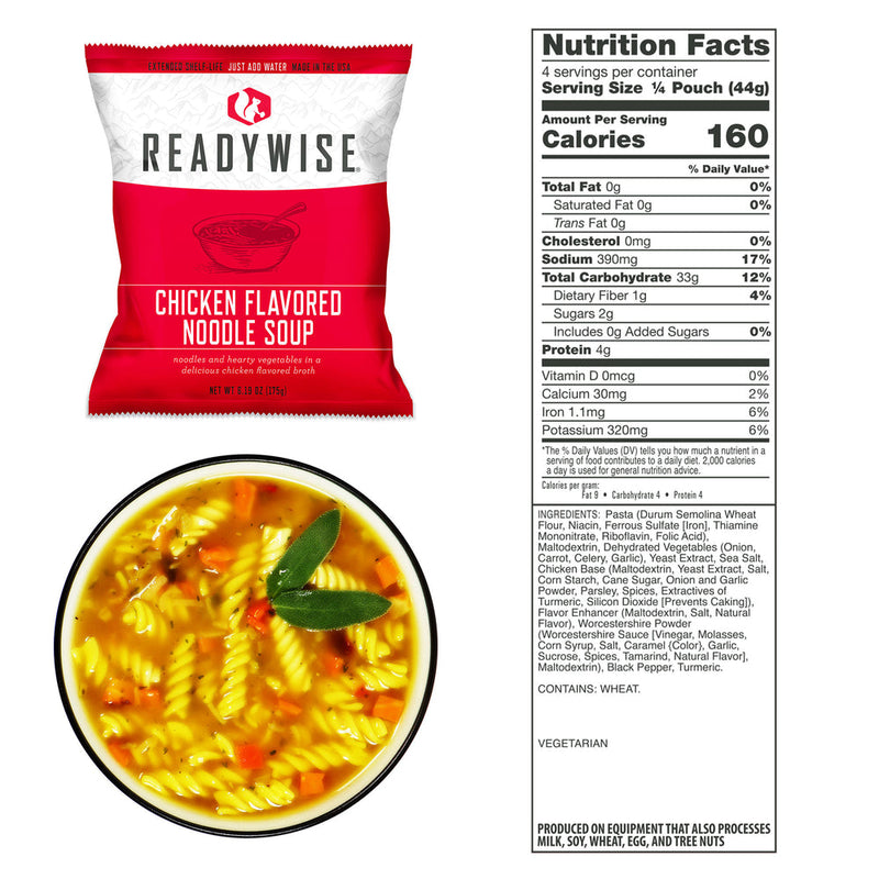 ReadyWise Emergency Food Supply - 120 Serving Entrée Vegetarian Meals