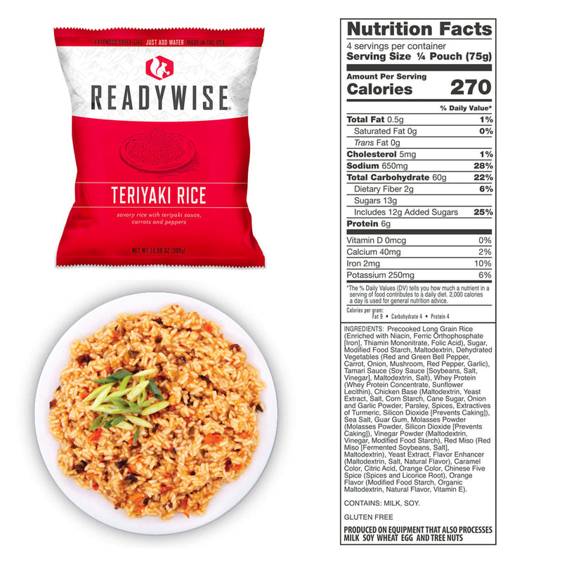 ReadyWise Emergency Food Supply - 120 Serving Entrée Vegetarian Meals