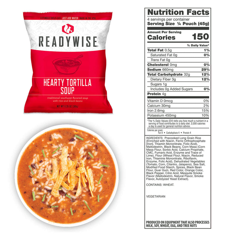 ReadyWise Emergency Food Supply - 120 Serving Entrée Vegetarian Meals