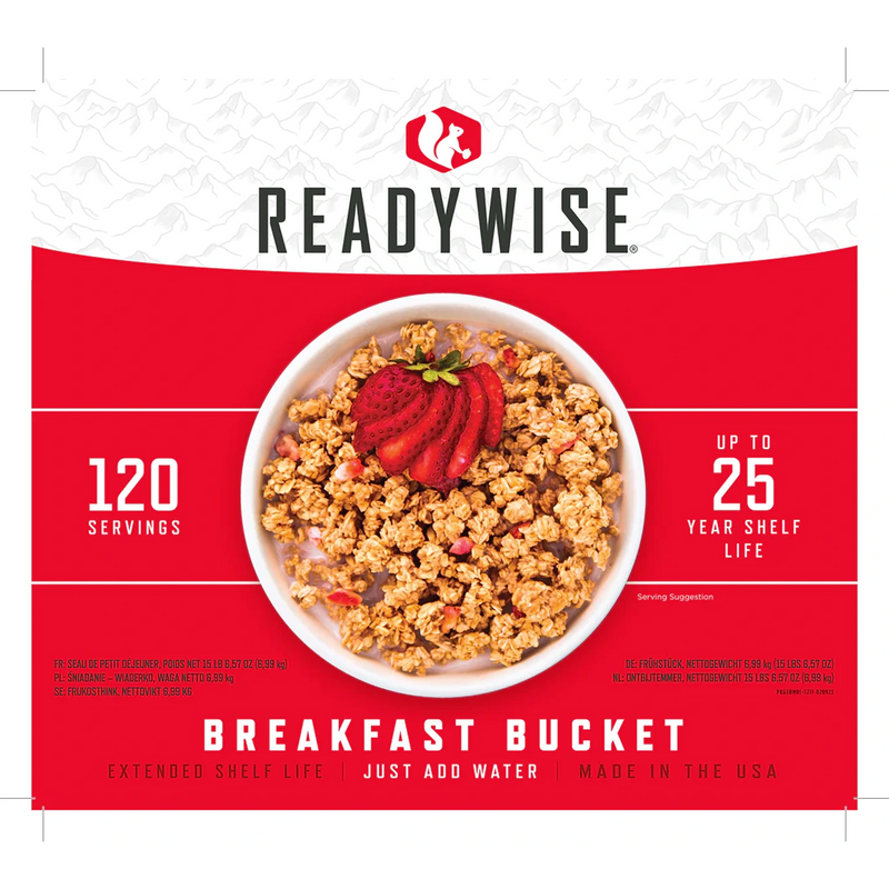 ReadyWise Freeze Dried Breakfast Bucket - 120 Servings