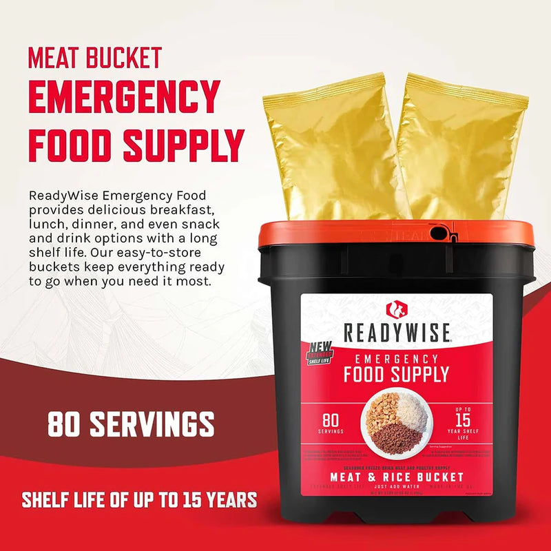 ReadyWise Meat & Rice Bucket - 80 Servings