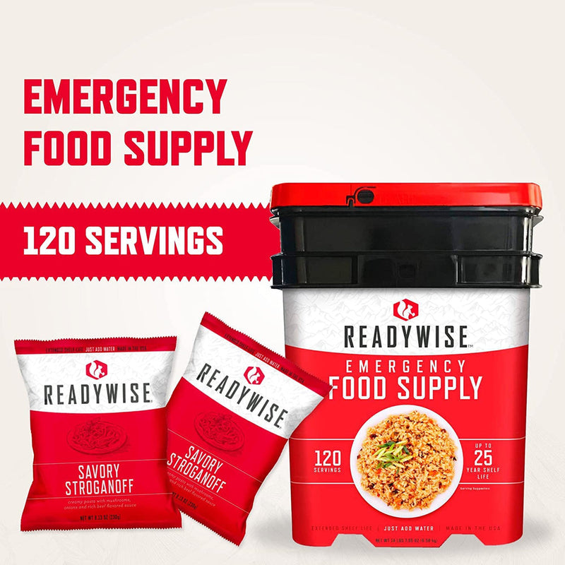 ReadyWise Emergency Food Supply - 120 Serving Entrée Vegetarian Meals