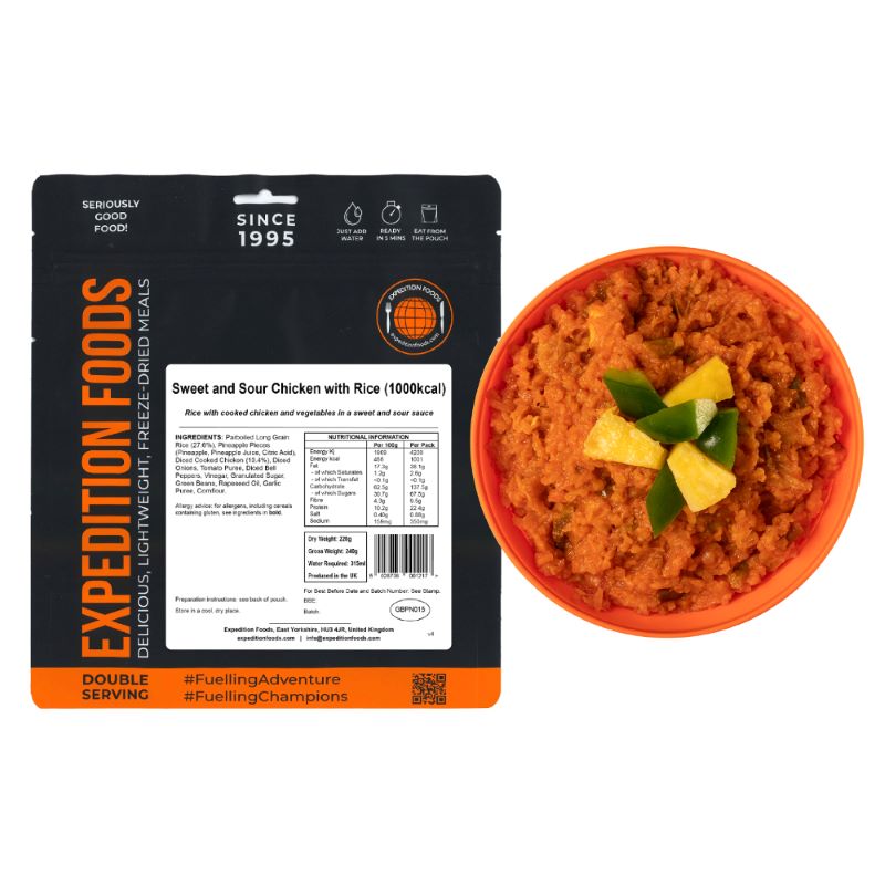 Expedition Foods Sweet and Sour Chicken with Rice (1000Kcal)