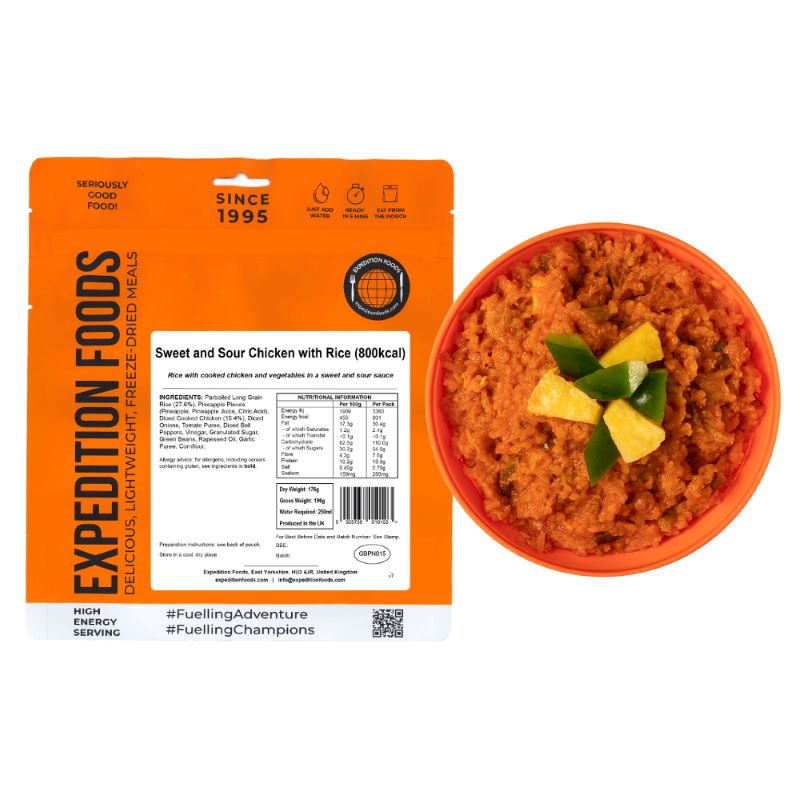 Expedition Foods Sweet and Sour Chicken with Rice (High Energy)