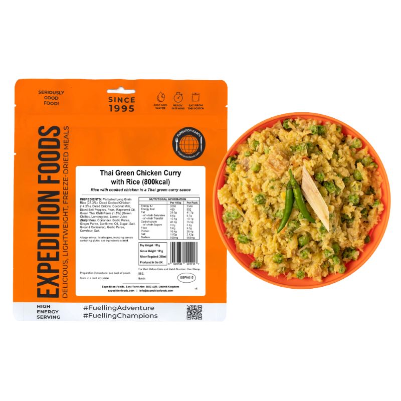 Expedition Foods Thai Green Chicken Curry with Rice (High Energy)