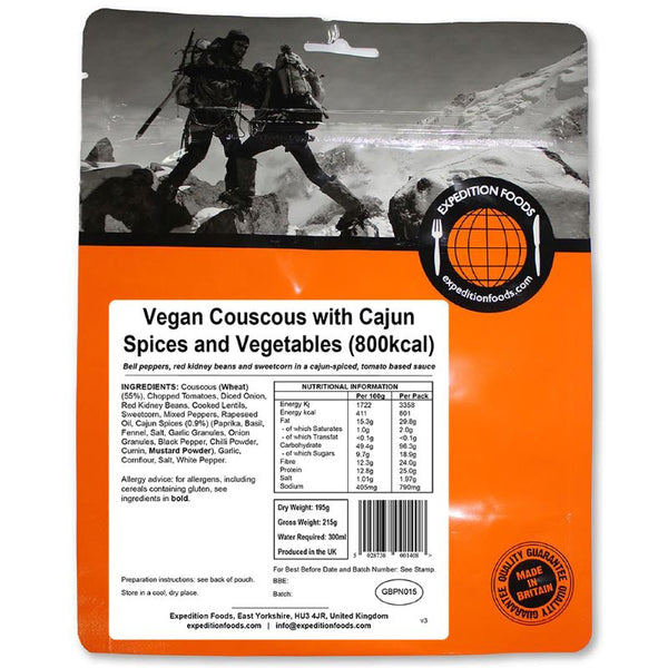 Expedition Foods Vegan Couscous with Cajun Spices and Vegetables (High Energy)