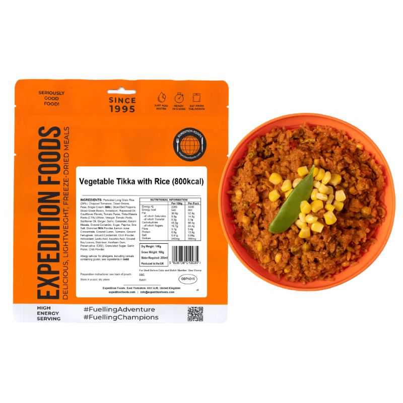 Expedition Foods Vegetable Tikka with Rice (High Energy)