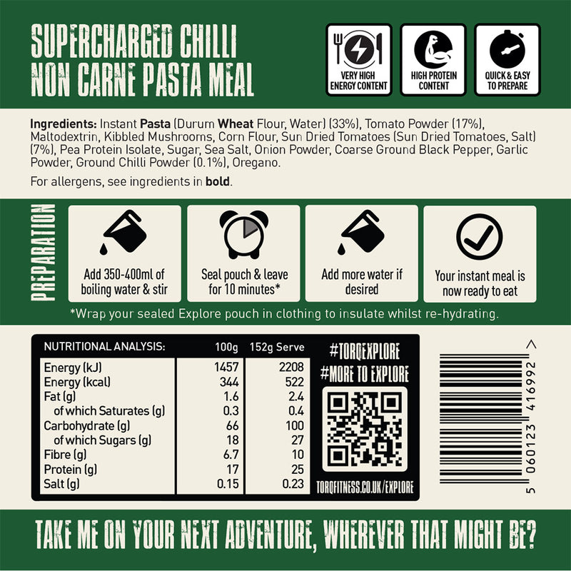 TORQ Explore Pasta Meal - Supercharged Chilli Non Carne