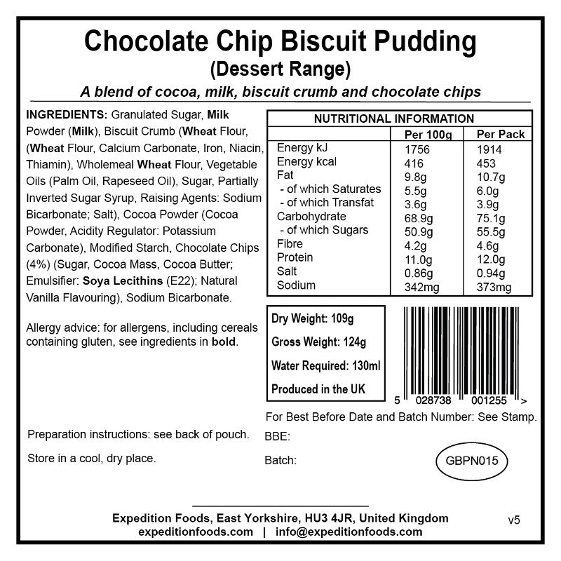 Expedition Foods Chocolate Chip Biscuit Pudding